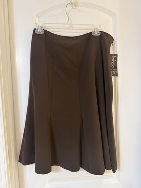 Rafaella Chocolate Brown A-Line Skirt